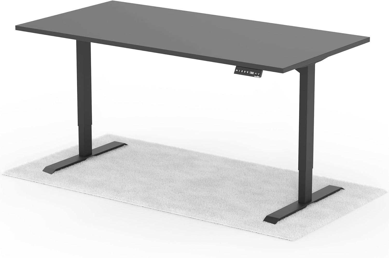 elektrisch höhenverstellbarer Schreibtisch DESK 180 x 90 cm - Gestell Schwarz, Platte Anthrazit Bild 1