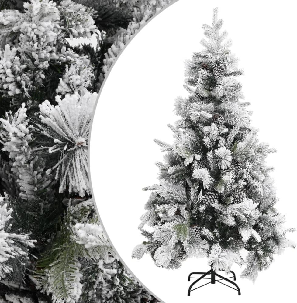 vidaXL Weihnachtsbaum mit Zapfen Beschneit 195 cm PVC & PE Bild 1