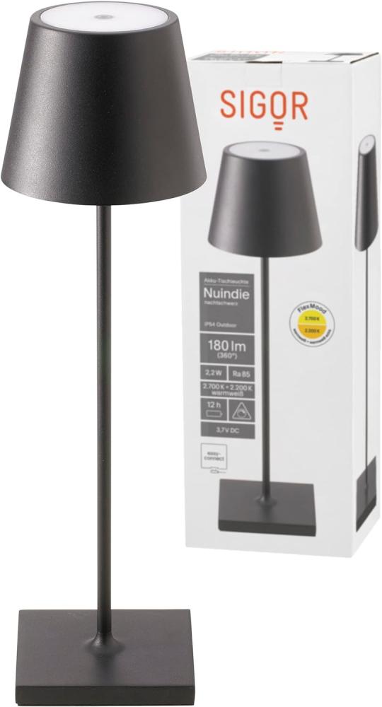Sigor LED-Akku-Tischlampe NUINDIE schwarz 4501001 Bild 1