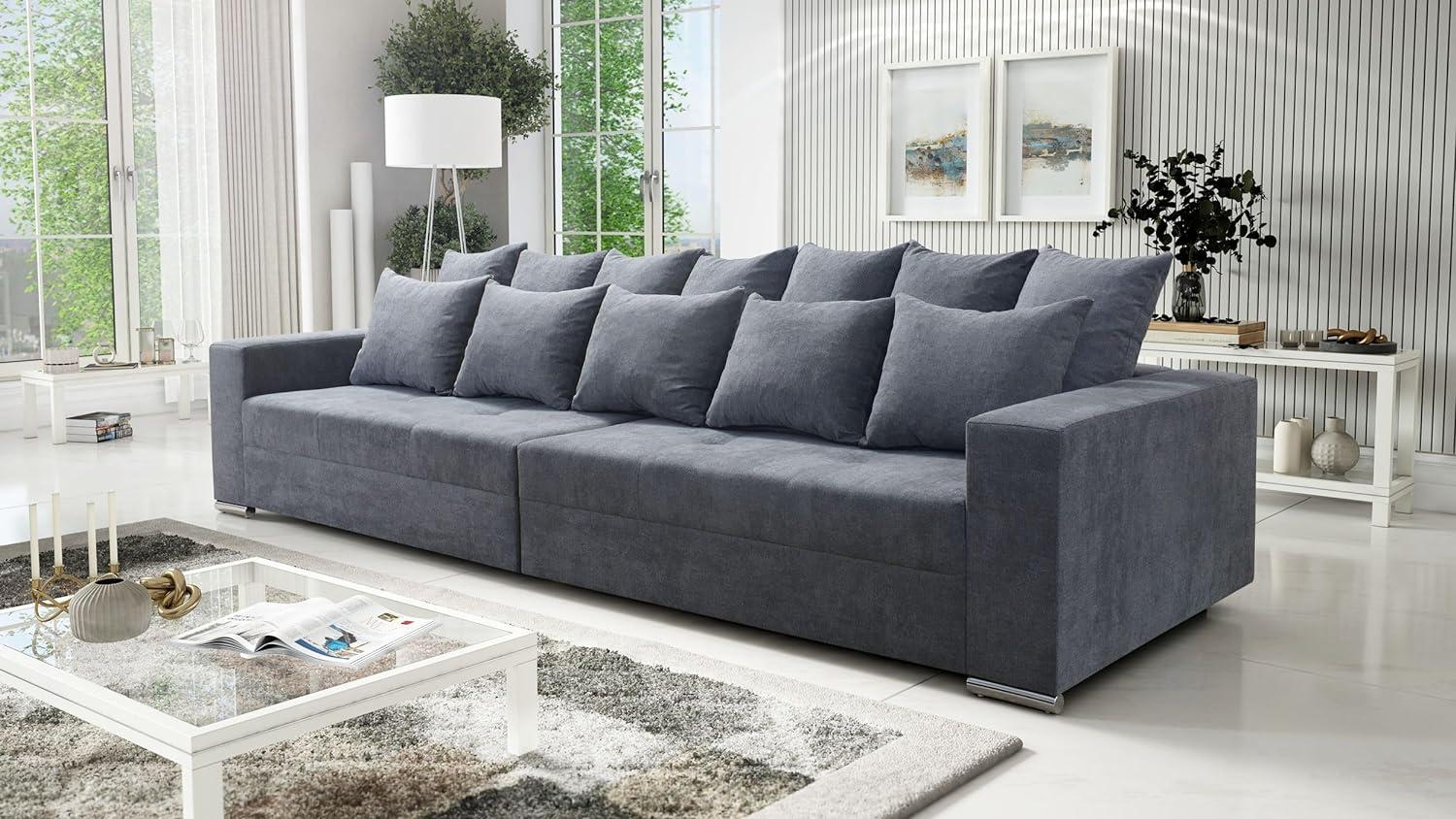 Modernes Big Sofa Wohnlandschaft Sofa Couch Jumbo XXL 3 - hellgrau Bild 1