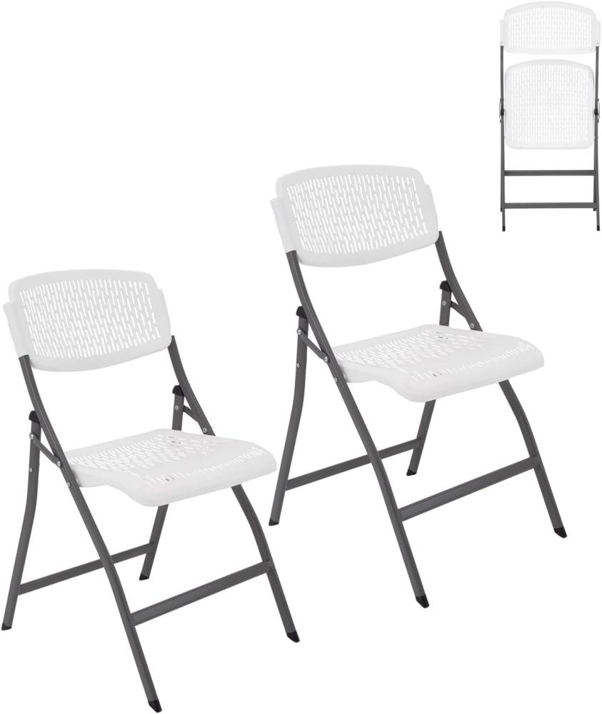 2x Klappstuhl aus Kunststoff mit Stahlgestell Sitzfläche 43 x 43 cm Sitzhöhe ca. 46 cm Campingstuhl Bild 1