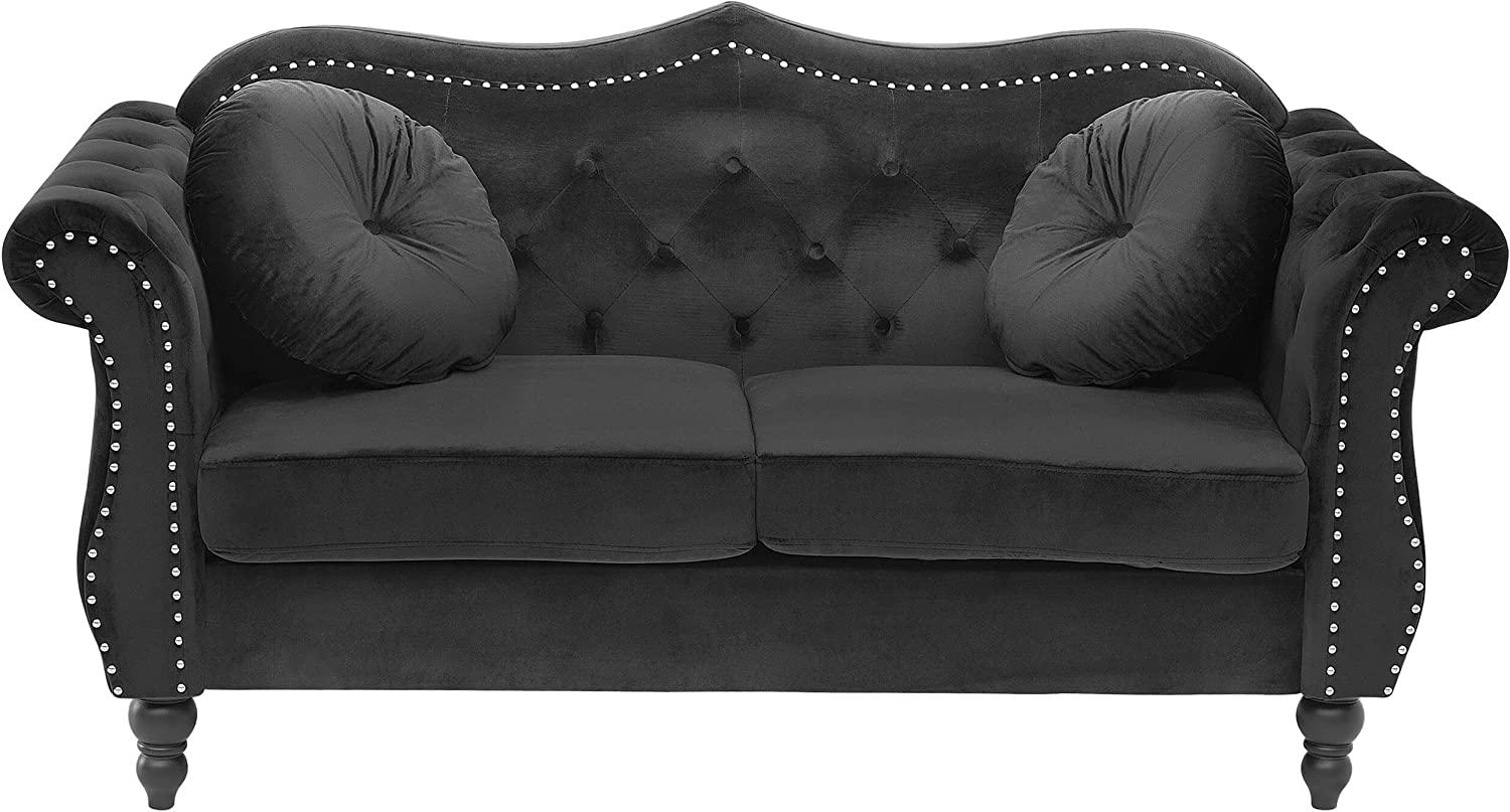 2-Sitzer Sofa Samtstoff schwarz SKIEN Bild 1