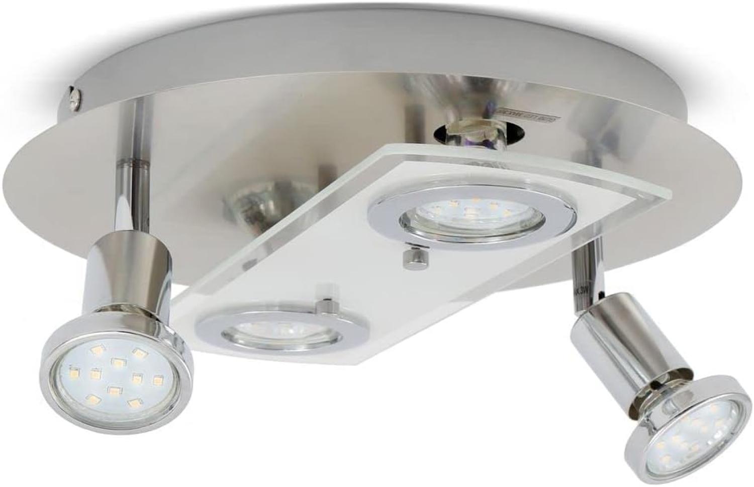 LED Decken-Leuchte rund Metall Glas Lampe Wohnzimmer Strahler 4-flammig GU10 Rund (Typ A) Bild 1