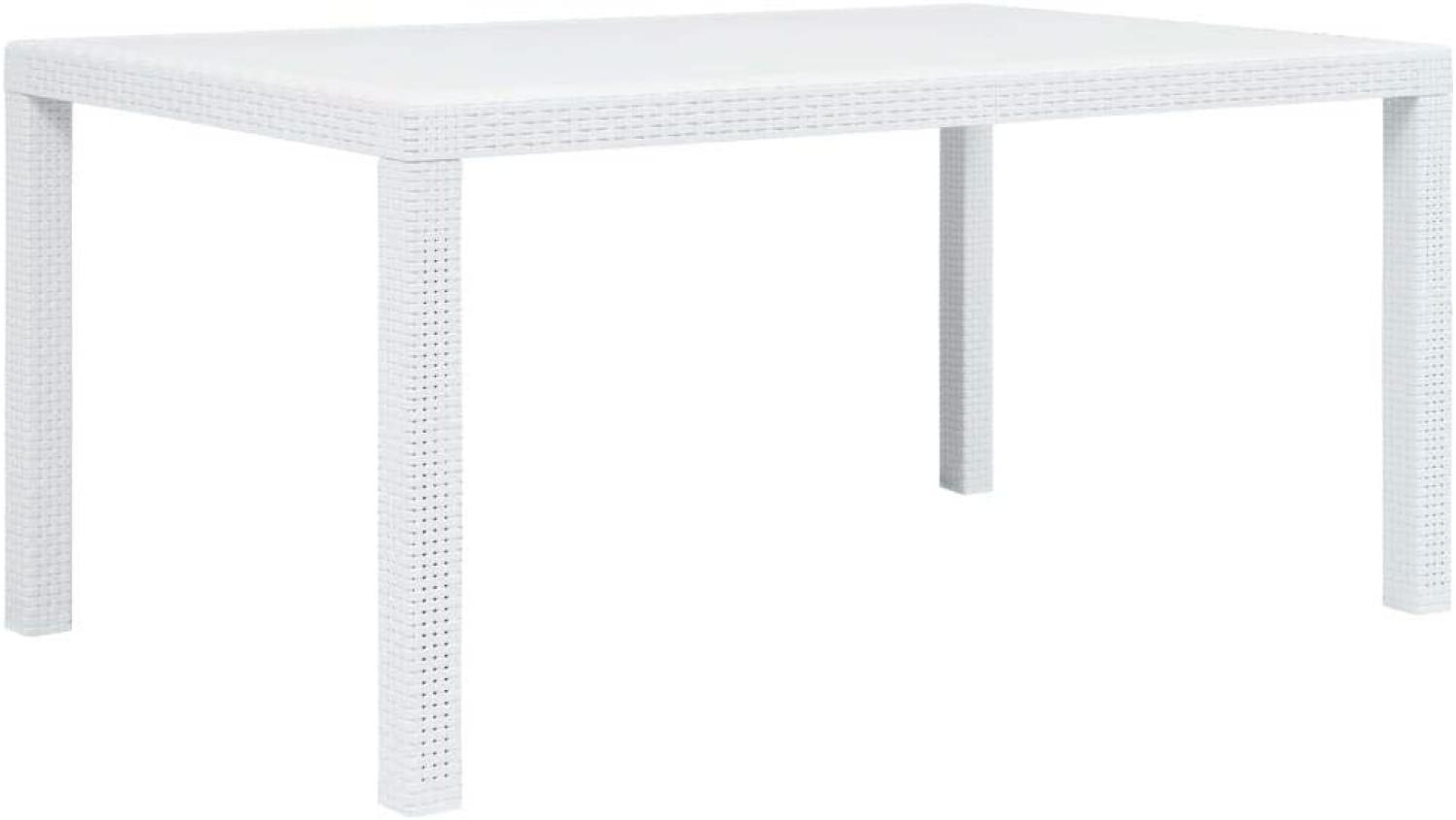Gartentisch aus Kunststoff in Weiß 150 x 72 x 90 cm Bild 1