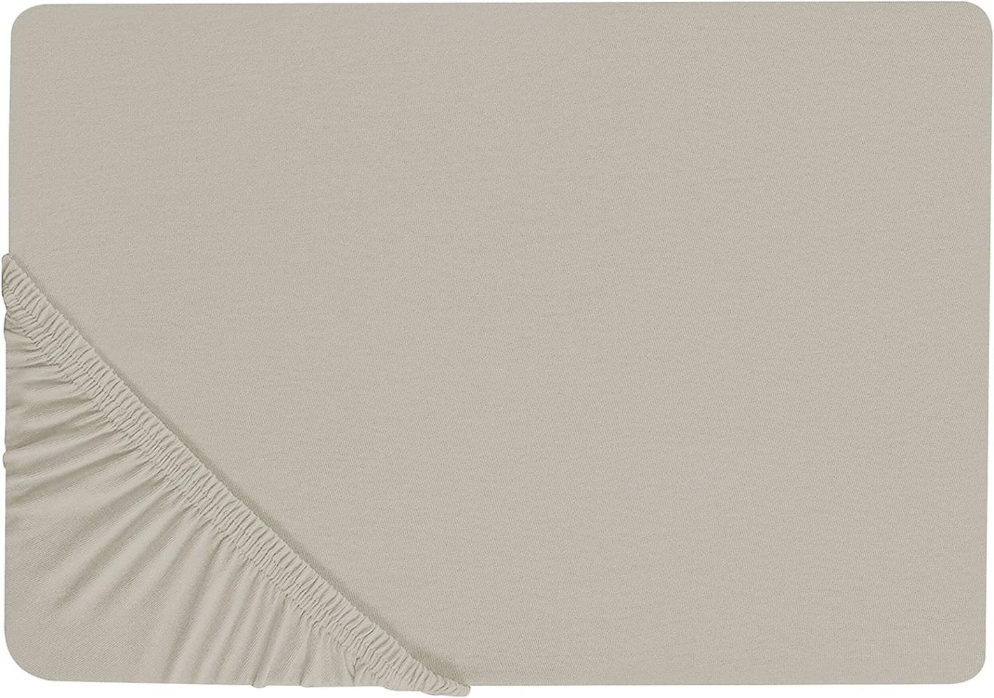Spannbettlaken Baumwolle taupe 90 x 200 cm JANBU Bild 1