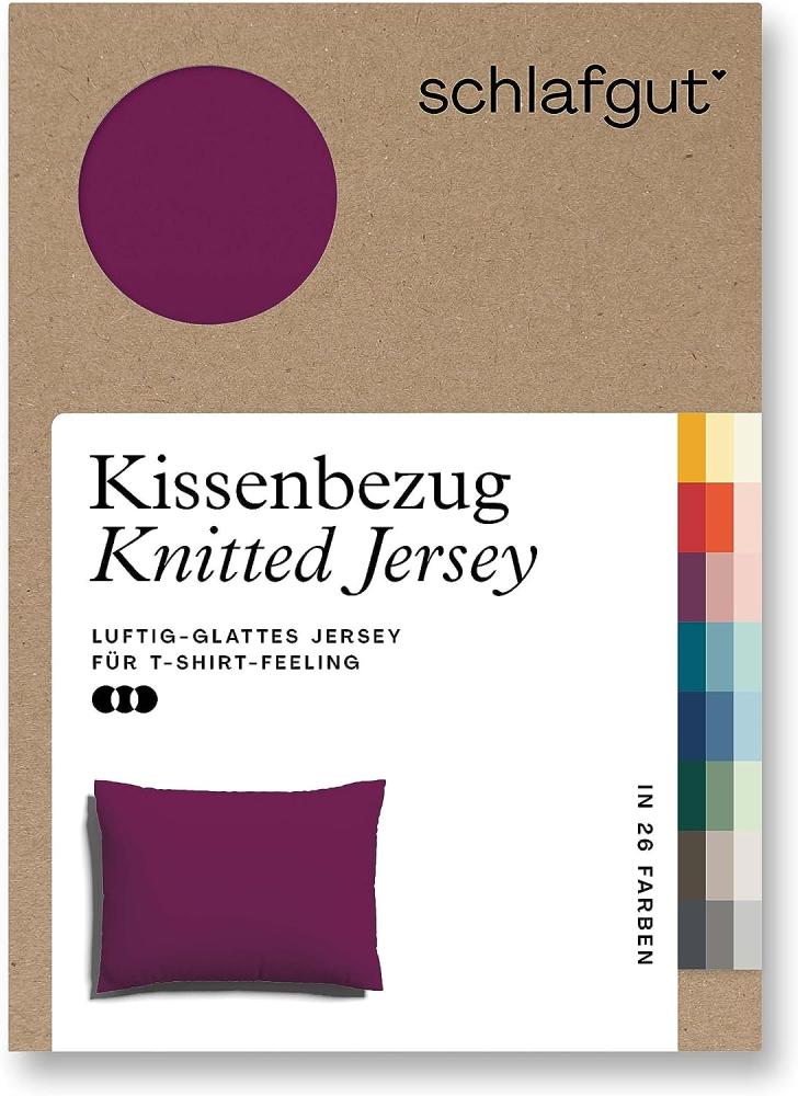 Schlafgut Knitted Jersey Bettwäsche | Kissenbezug einzeln 70x90 cm | purple-deep Bild 1
