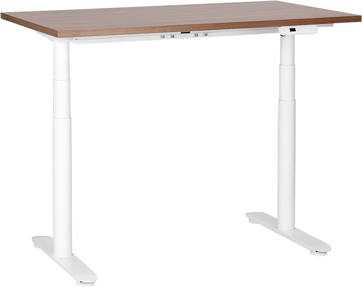 Schreibtisch braun weiß 120 x 72 cm elektrisch höhenverstellbar DESTINAS Bild 1