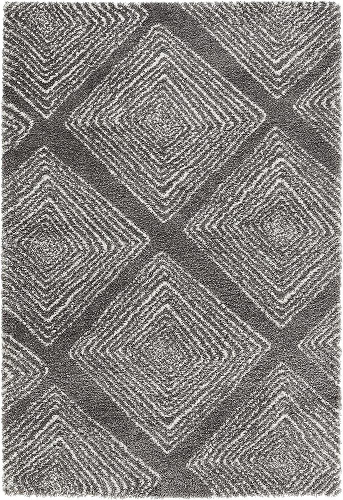 Hochflor Teppich Wire Grau Creme - 200x290x3,5cm Bild 1