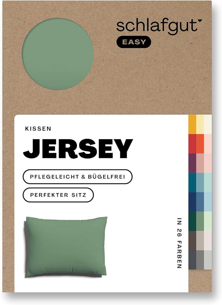 Schlafgut Kissenbezug EASY Jersey|Kissenbezug einzeln 70x90 cm| green-mid Bild 1