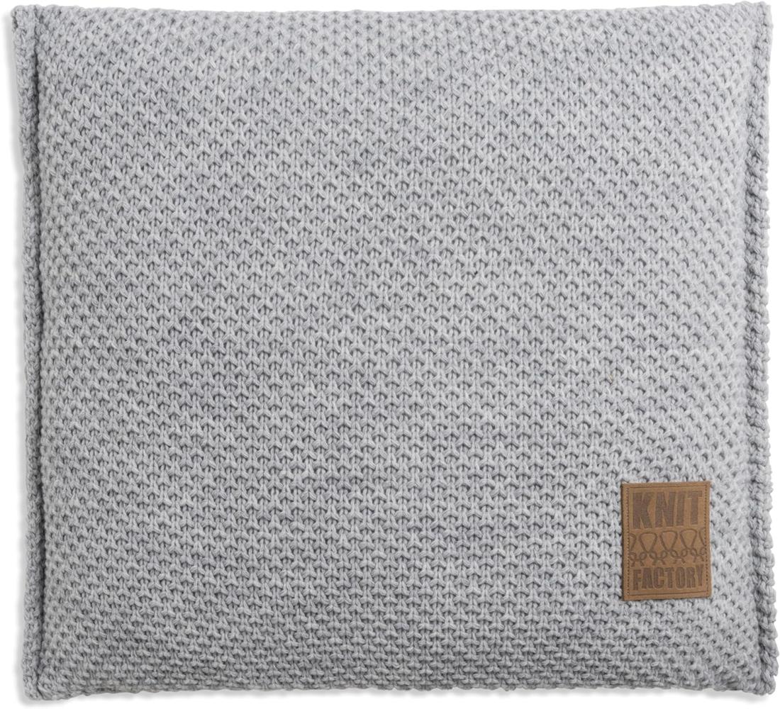 Knit Factory Lynn Kissen 50x50 cm Glatt Grau Bild 1