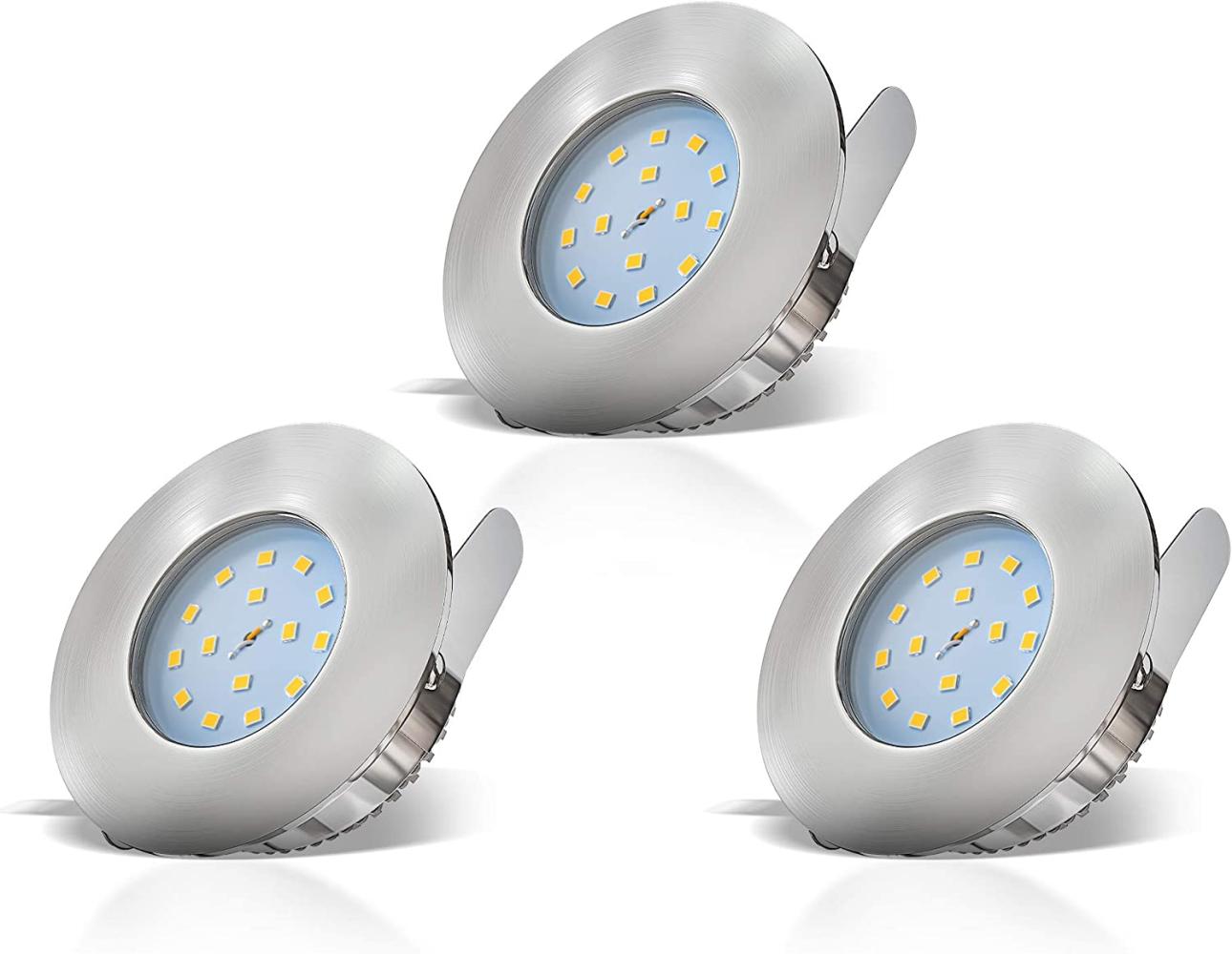 3x LED Einbaustrahler ultra-flach Badzimmer IP44 Decken-Spot Einbau-Leuchte GU10 3 Stück Bild 1