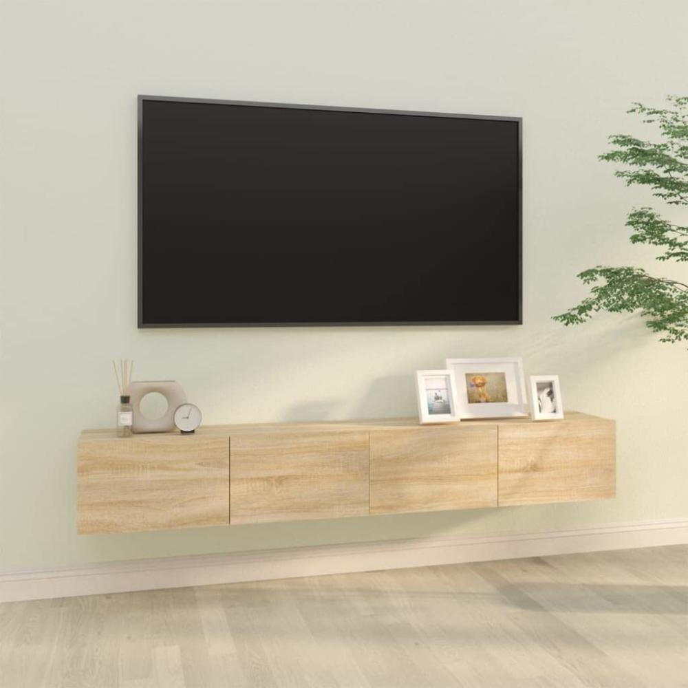 TV-Wandschränke 2 Stk. Sonoma-Eiche 100x30x30 cm Holzwerkstoff Bild 1