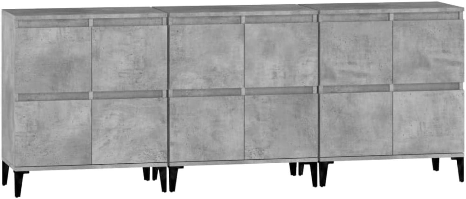 Sideboards 3 Stk. Betongrau 60x35x70 cm Holzwerkstoff (Farbe: Grau) Bild 1