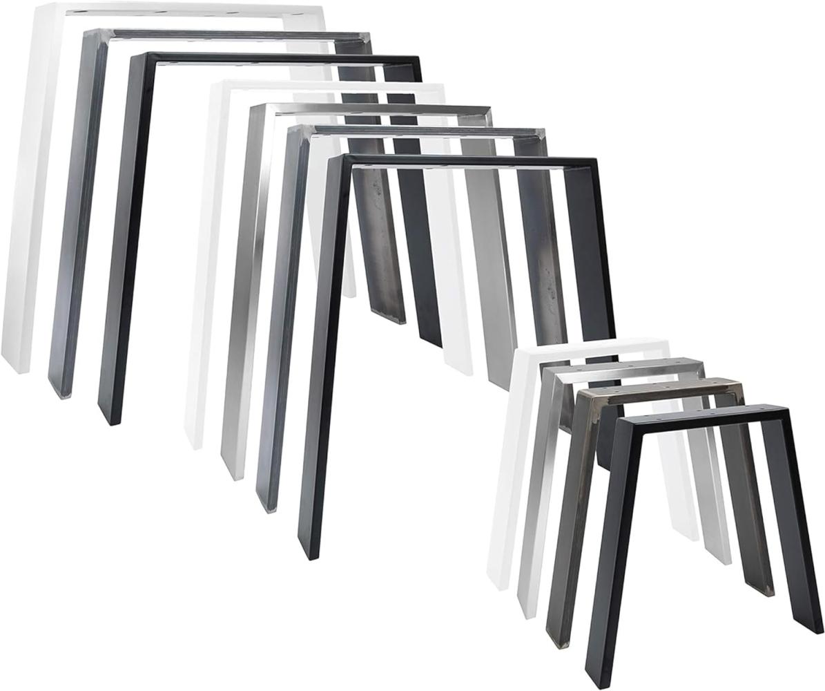 2X Natural Goods Berlin Tischkufen Classic Design Möbelkufen Metall Tischbeine scandic | Loft Tischgestell aus Stahl | Tischkuven, Hairpin Legs (B55/75 x H72cm (Esstisch/Schreibtisch), Schwarz) Bild 1