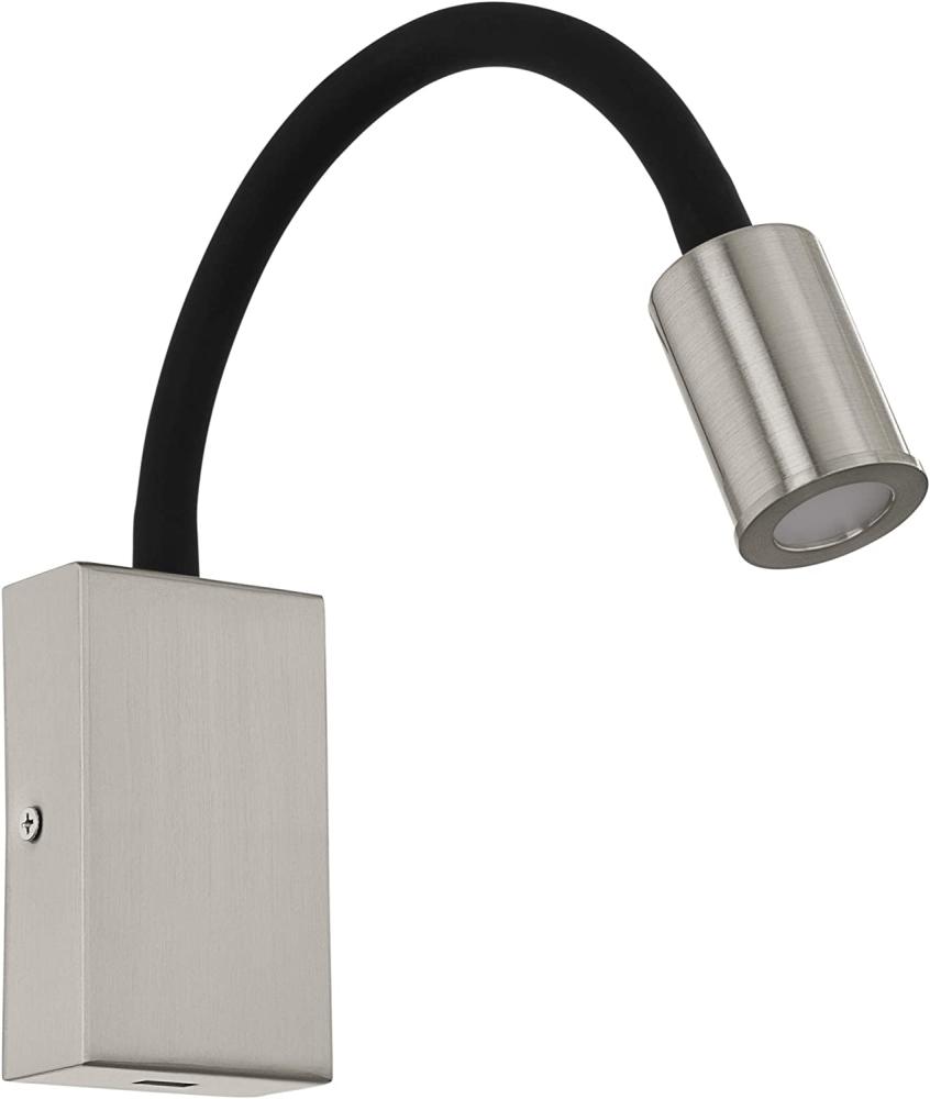 Eglo 96567 Wandleuchte TAZZOLI L: 6,5cm in nickel-matt, schwarz mit Wippschalter inkl. USB-Anschluss Bild 1