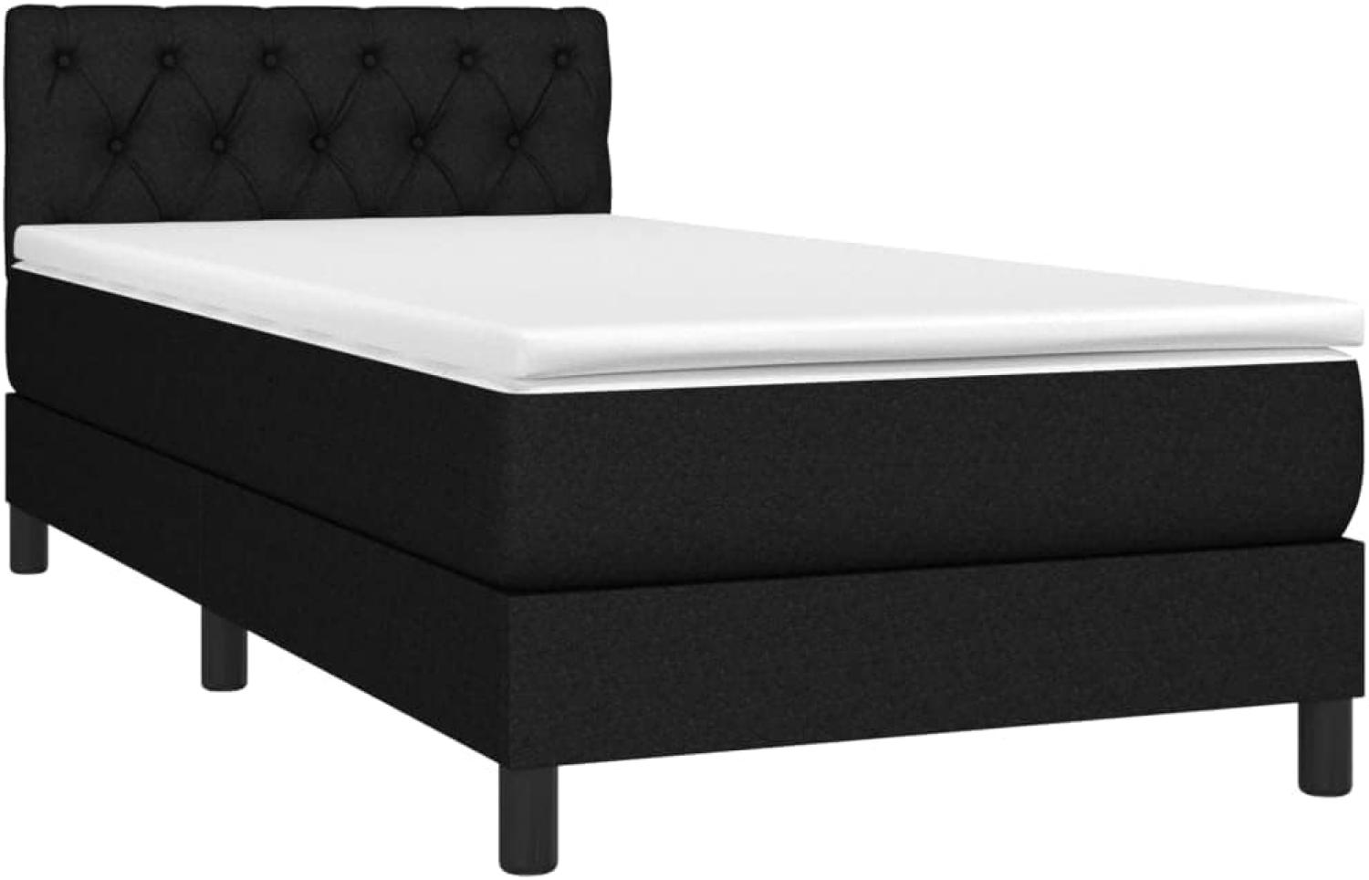 vidaXL Boxspringbett mit Matratze & LED Schwarz 80x200 cm Stoff, Härtegrad: H2 [3133351] Bild 1