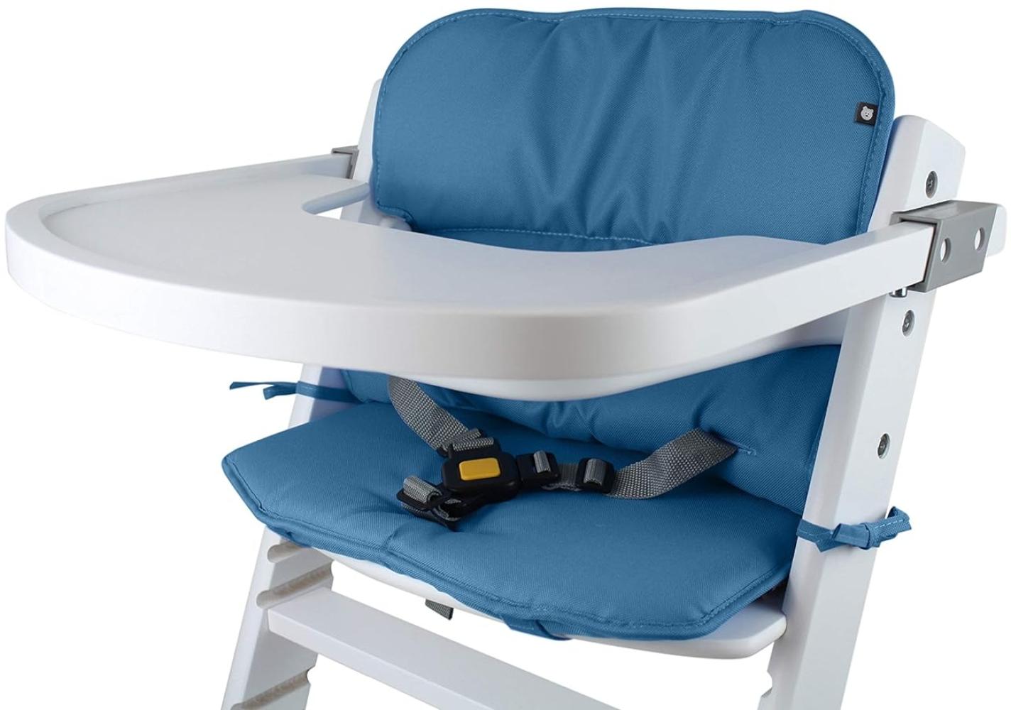 Tinydo® Universal Hochstuhl-Sitzkissen optimal für Timba Safety 1st. und alle gängigen Treppenhochstühle - 2teilg. Set mit Memory-Schaum Sitzverkleinerer-Auflage für Babystühle rutschfest (Blau) Bild 1