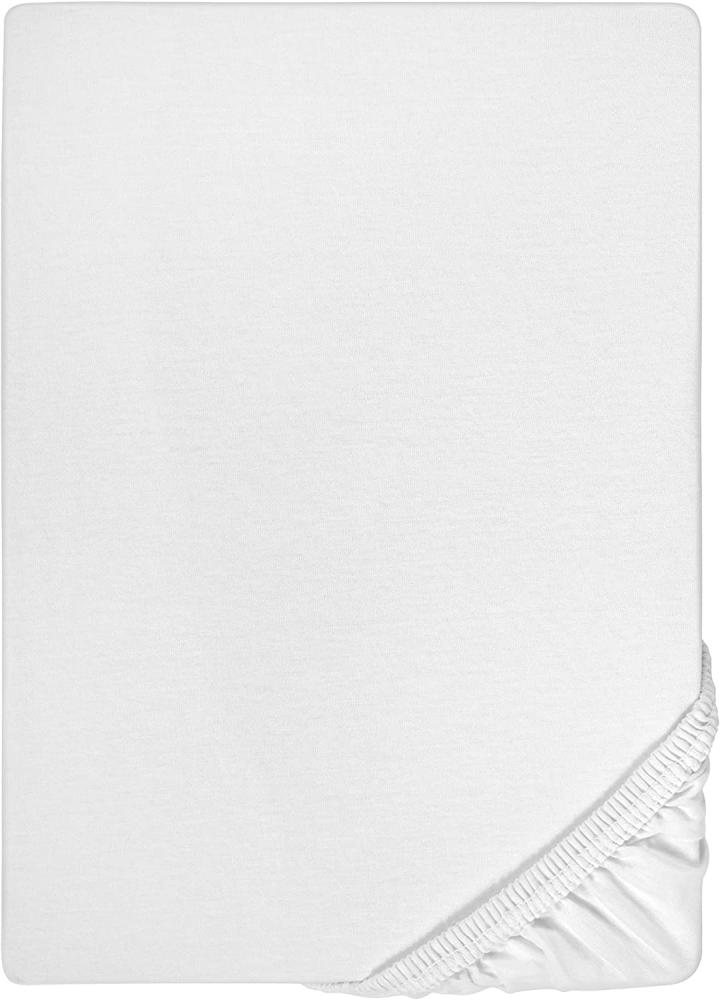 biberna Feinjersey-Spannbettlaken Kochfest Uni Weiß 90x190 cm - 100x200 cm Bild 1