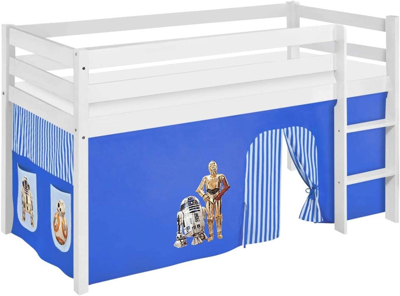 Lilokids 'Jelle' Spielbett 90 x 200 cm, Star Wars Blau, Kiefer massiv, mit Vorhang Bild 1