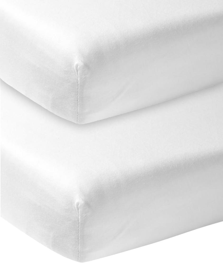 Meyco Jersey Spannbetttücher Spannbettlaken 2er Pack 70x140 / 150 cm weiß Bild 1