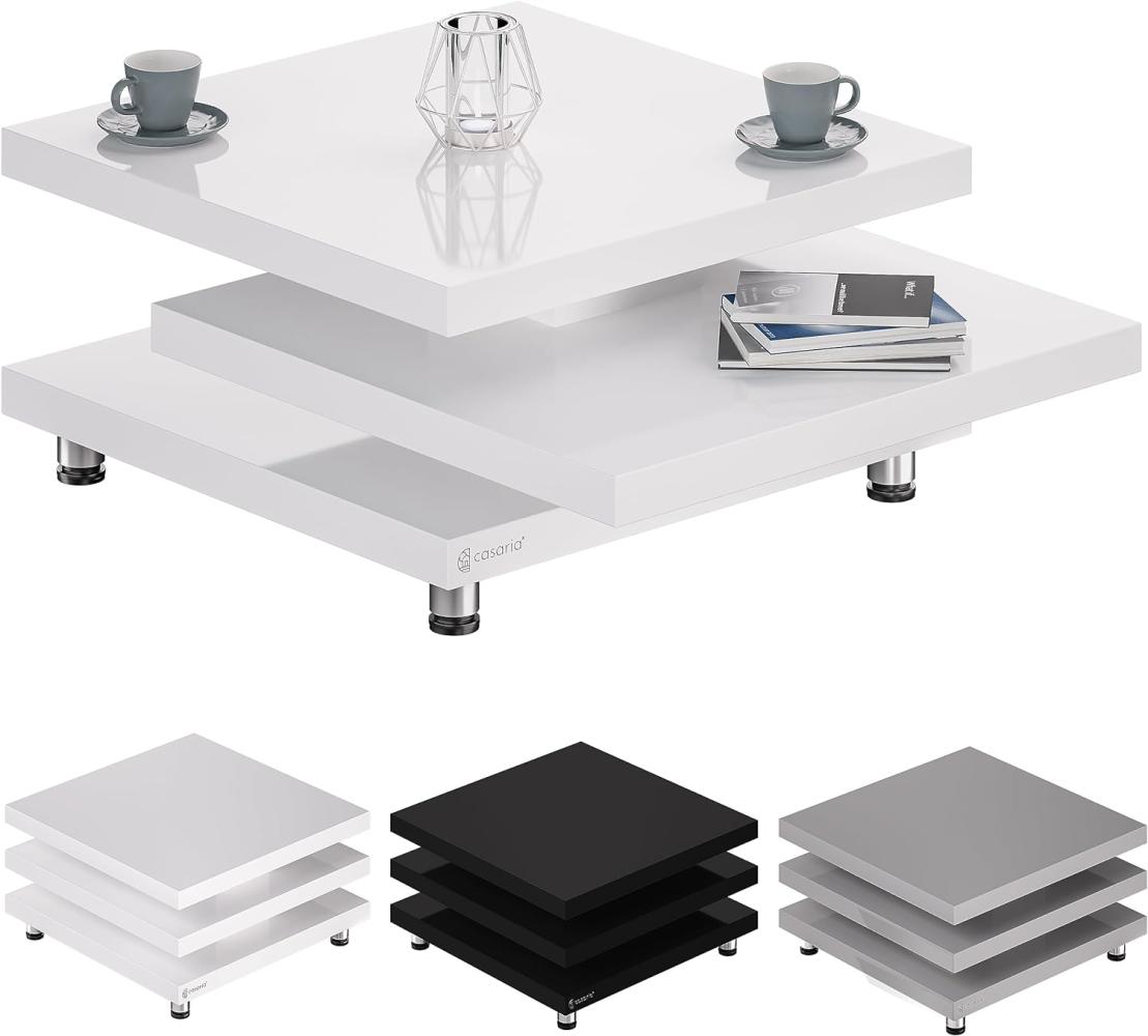 CASARIA® Couchtisch New York 72x72cm Weiß Wohnzimmertisch Couch Tisch Bild 1