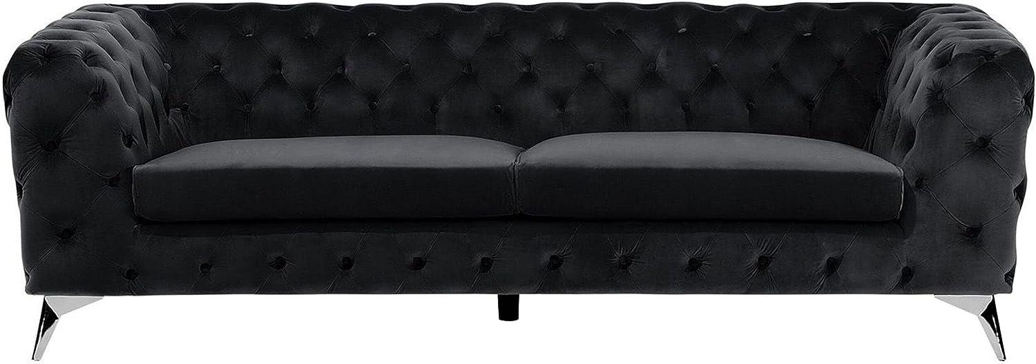 3-Sitzer Sofa Samtstoff schwarz SOTRA Bild 1
