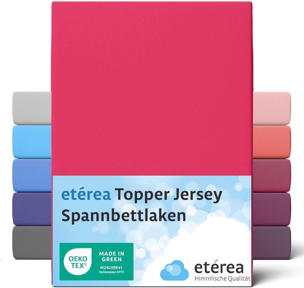 etérea Jersey Topper Spannbettlaken Spannbetttuch Pink 140x200 - 160x200 cm Bild 1