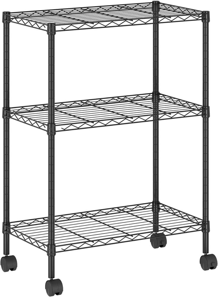 Furinno Wayar Regal mit 3 Ebenen, Metall, mit Rollen, 23 x 13 x 30 cm, Schwarz Bild 1