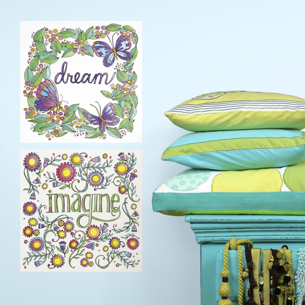 RoomMates - Color Your Decal - Dream Imagine - selbstklebendes Mandalabild Bild 1