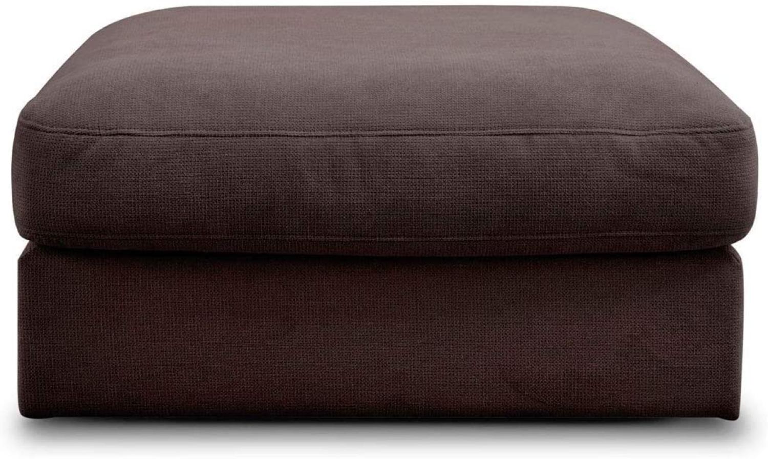 CAVADORE Sofa-Modul "Fiona" Sitzelement ohne Rücken / XXL-Hocker / 94 x 48 x 112 / Webstoff dunkelbraun Bild 1