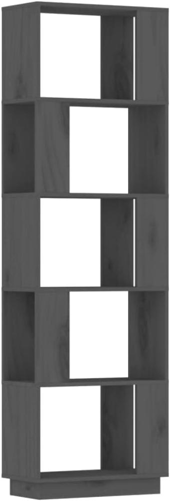 vidaXL Bücherregal/Raumteiler Grau 51x25x163,5 cm Massivholz Kiefer Bild 1