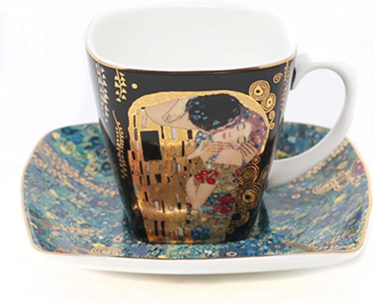 Goebel / Gustav Klimt - Der Kuss Klimt - Kuss / Bone China / 8,8cm x 8,8cm Bild 1