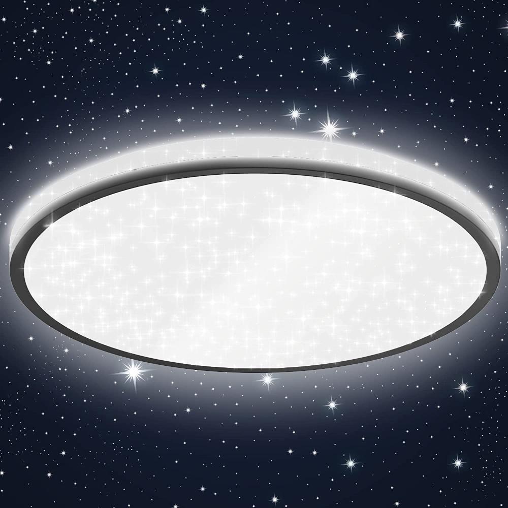 LED Deckenleuchte Sternenlicht Deckenlampe Sternenhimmel indirekt 33cm schwarz Bild 1