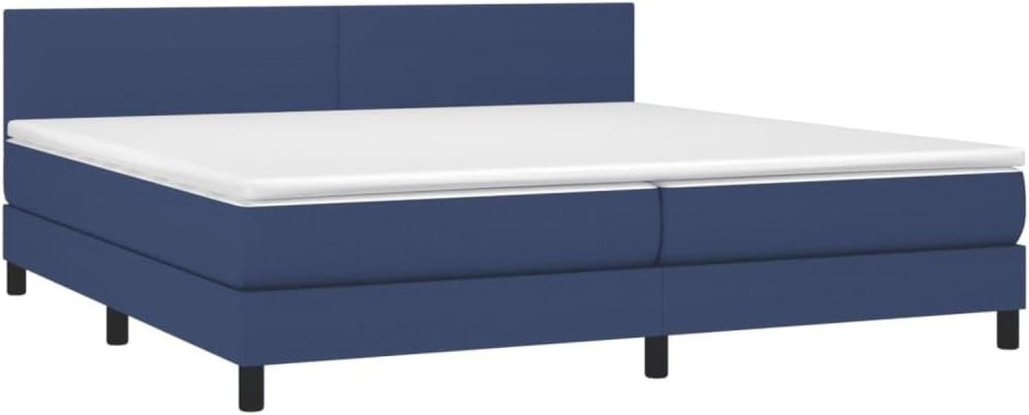 vidaXL Boxspringbett mit Matratze Blau 200x200 cm Stoff, Härtegrad: H2 [3139927] Bild 1