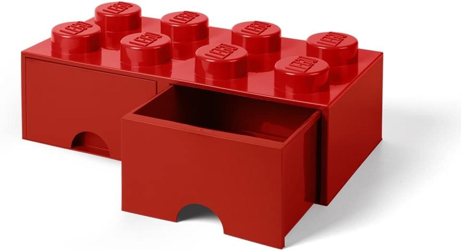 Lego 'Storage Brick 8' Aufbewahrungsbox rot mit 2 Schubladen Bild 1