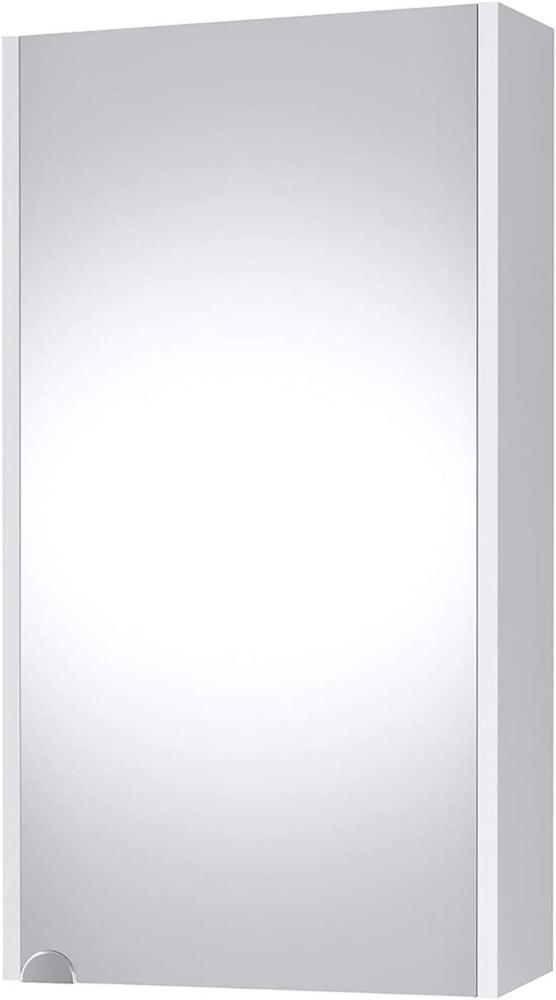 Planetmöbel Spiegelschrank in Weiß, Badmöbel für Badezimmer oder Gäste WC, 4 Fächer, Soft-Close-Funktion Bild 1