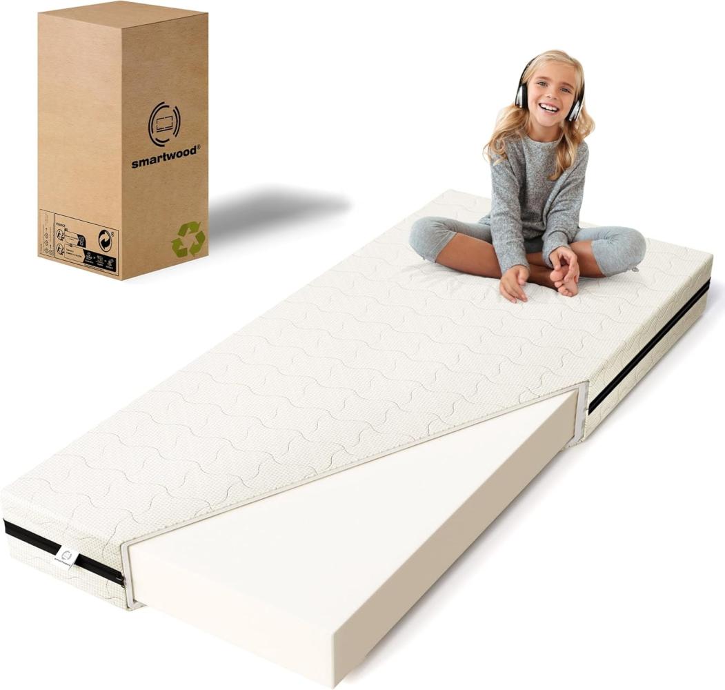 smartwood® Kindermatratze Smart Comfort für Kinderbett 80x180 - Matratzendicke 12cm - für Kinder - mit Schaumkern H2 und waschbarer Anti-Allergie-Bezug Oeko Tex 100 Zertifiziert Bild 1