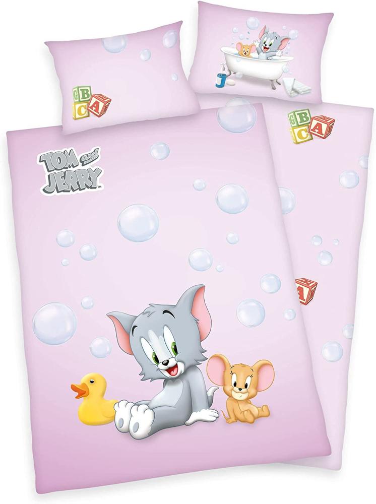 Herding Baby Bettwäsche Tom and Jerry 100x135 cm rosa Bild 1
