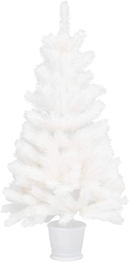 vidaXL Künstlicher Weihnachtsbaum Naturgetreue Nadeln Weiß 90 cm Bild 1