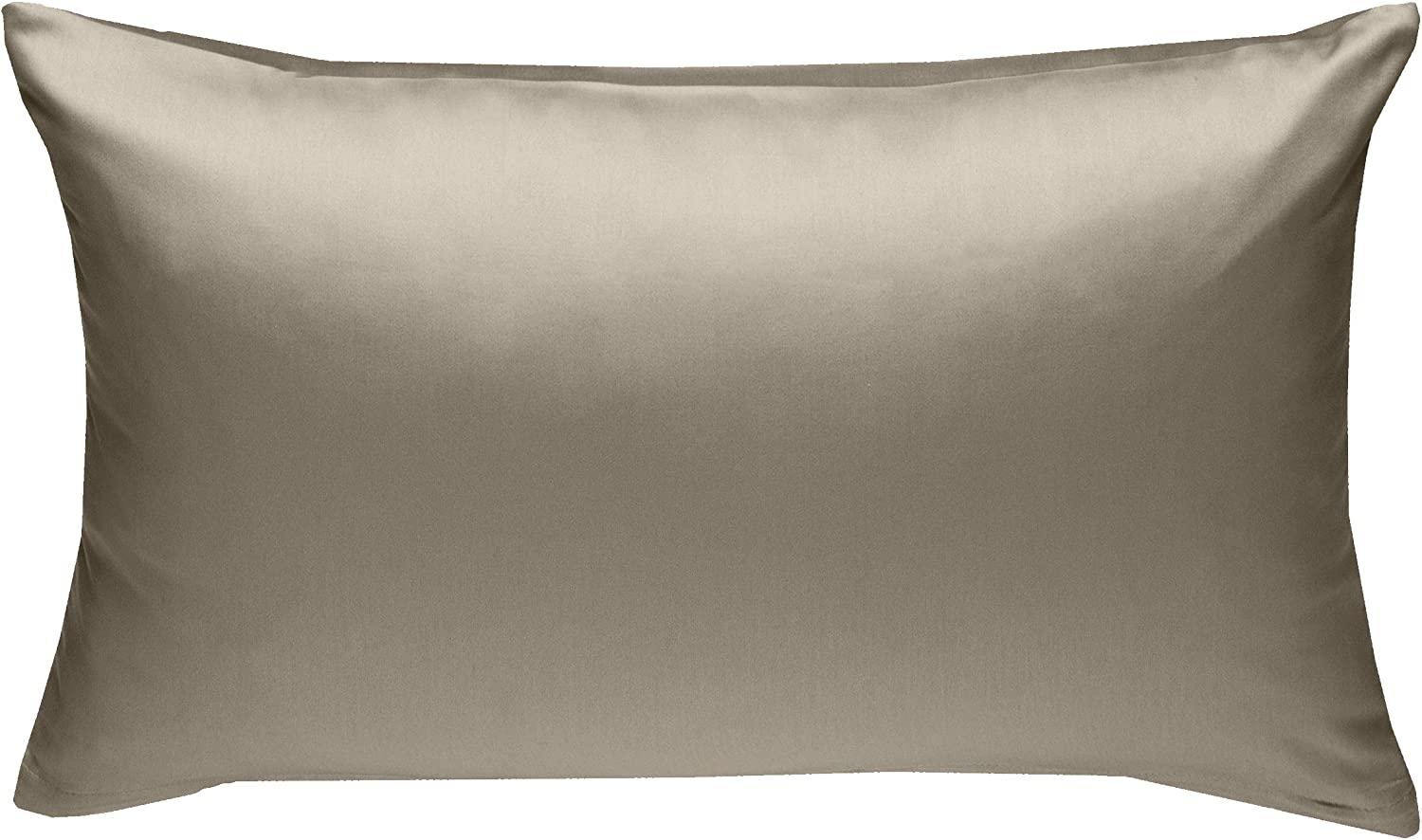 Bettwaesche-mit-Stil Mako-Satin / Baumwollsatin Bettwäsche uni / einfarbig braun Kissenbezug 50x70 cm Bild 1