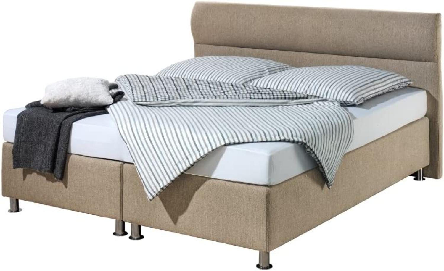 Maintal Boxspringbett Filipo, 180 x 200 cm, Stoff, Bonellfederkern Matratze h2, Beige Bild 1