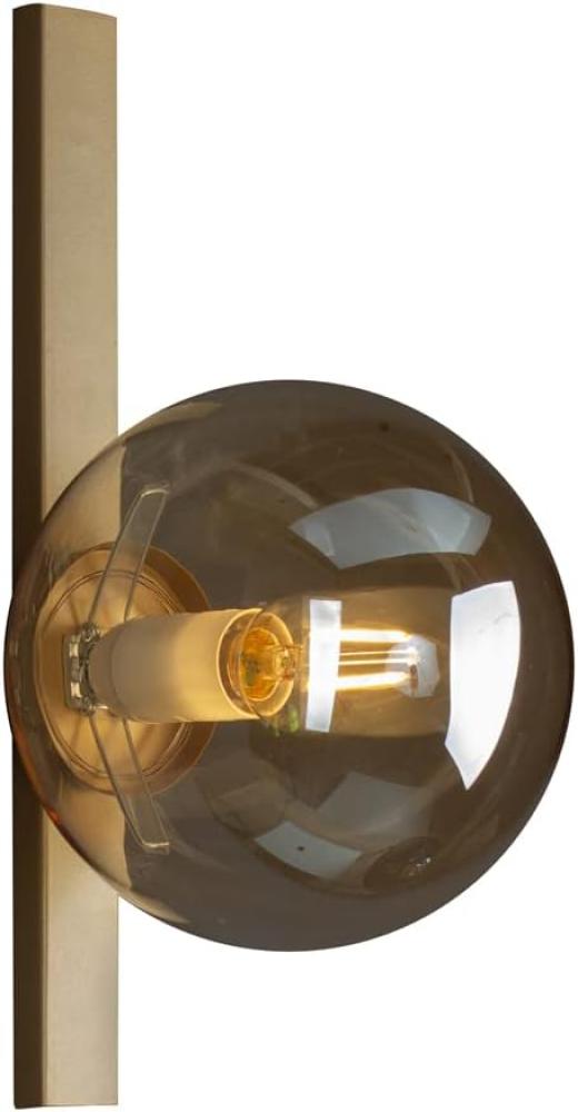 Außergewöhnliche LED Wandlampe Messing 1 flammig - Glaskugel Amber Bild 1