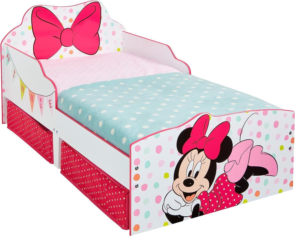 Worlds Apart 'Minnie Mouse' Kinderbett, weiß/pink, 70x140 cm, inkl. 2 Textilschubladen Bild 1