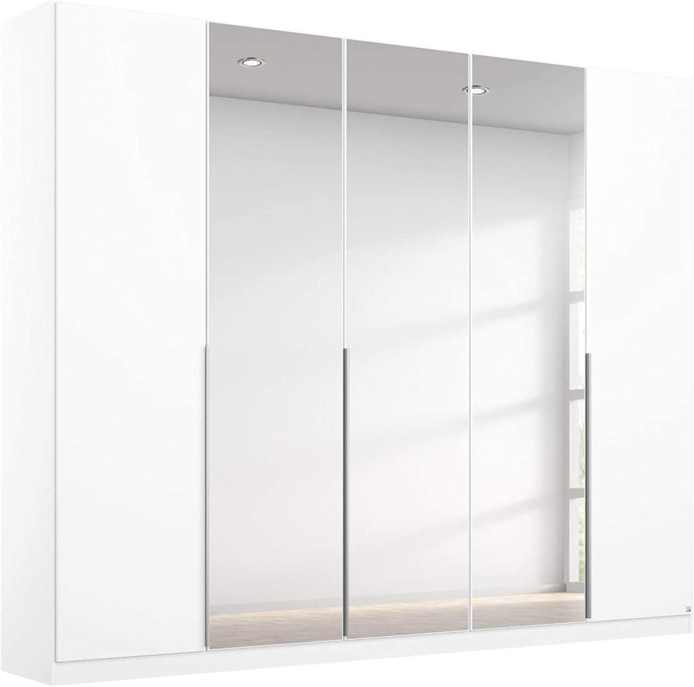 Rauch Möbel Alabama Schrank Kleiderschrank Drehtürenschrank Weiß mit Spiegel 5-türig inklusive Zubehörpaket Classic 3 Kleiderstangen, 6 Einlegeböden BxHxT 226x210x54 cm Bild 1