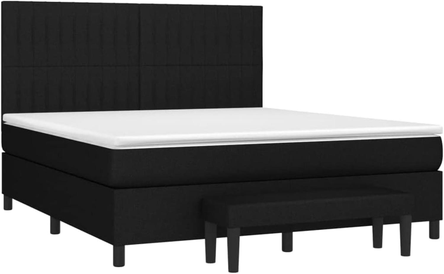 Boxspringbett mit Matratze Schwarz 180x200 cm Stoff (Farbe: Schwarz) Bild 1