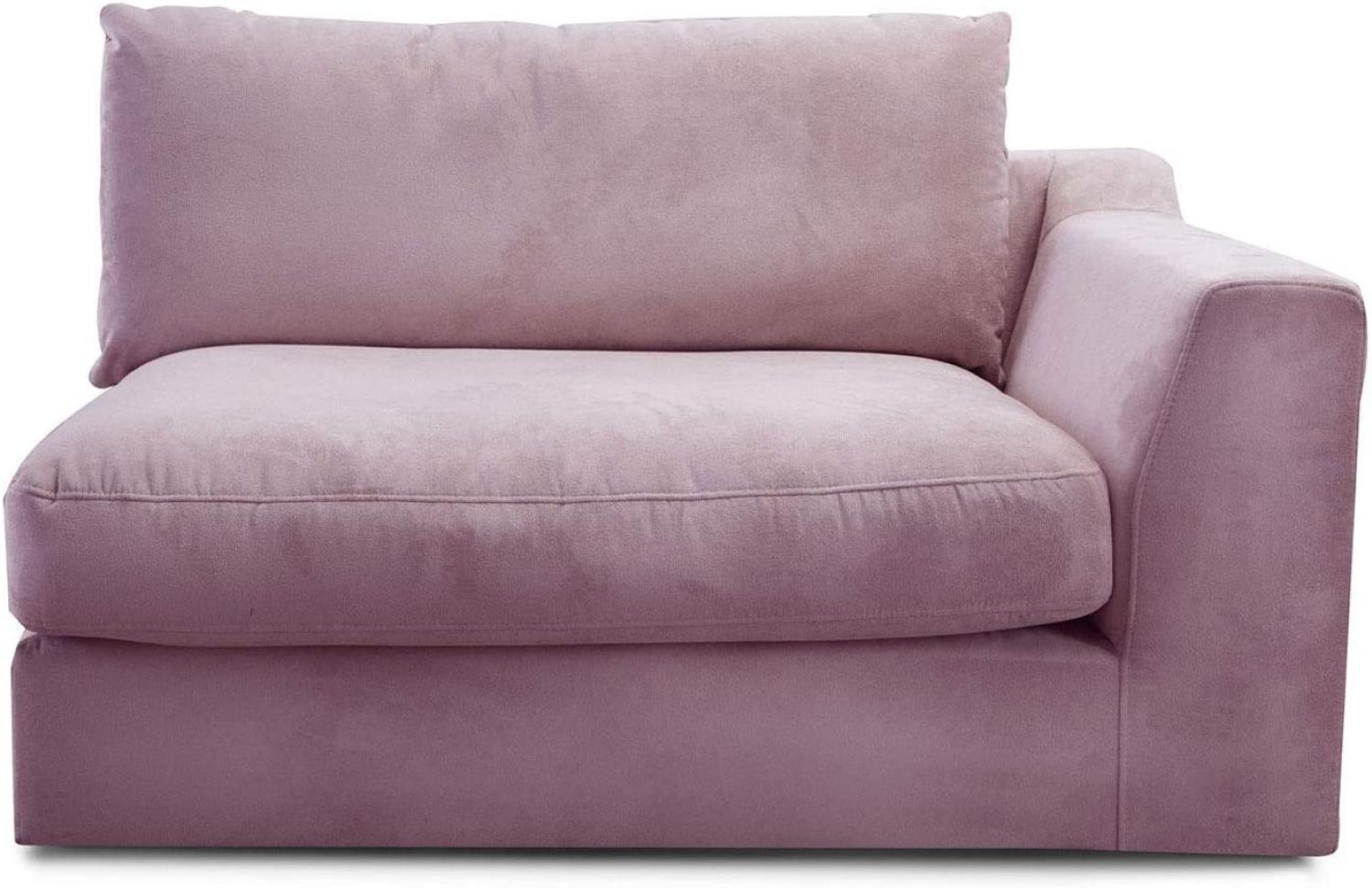 CAVADORE Sofa-Modul "Fiona"mit Armteil rechts / individuell kombinierbar als Ecksofa, Big Sofa oder Wohnlandschaft / 138 x 90 x 112 / Webstoff flieder-lila Bild 1