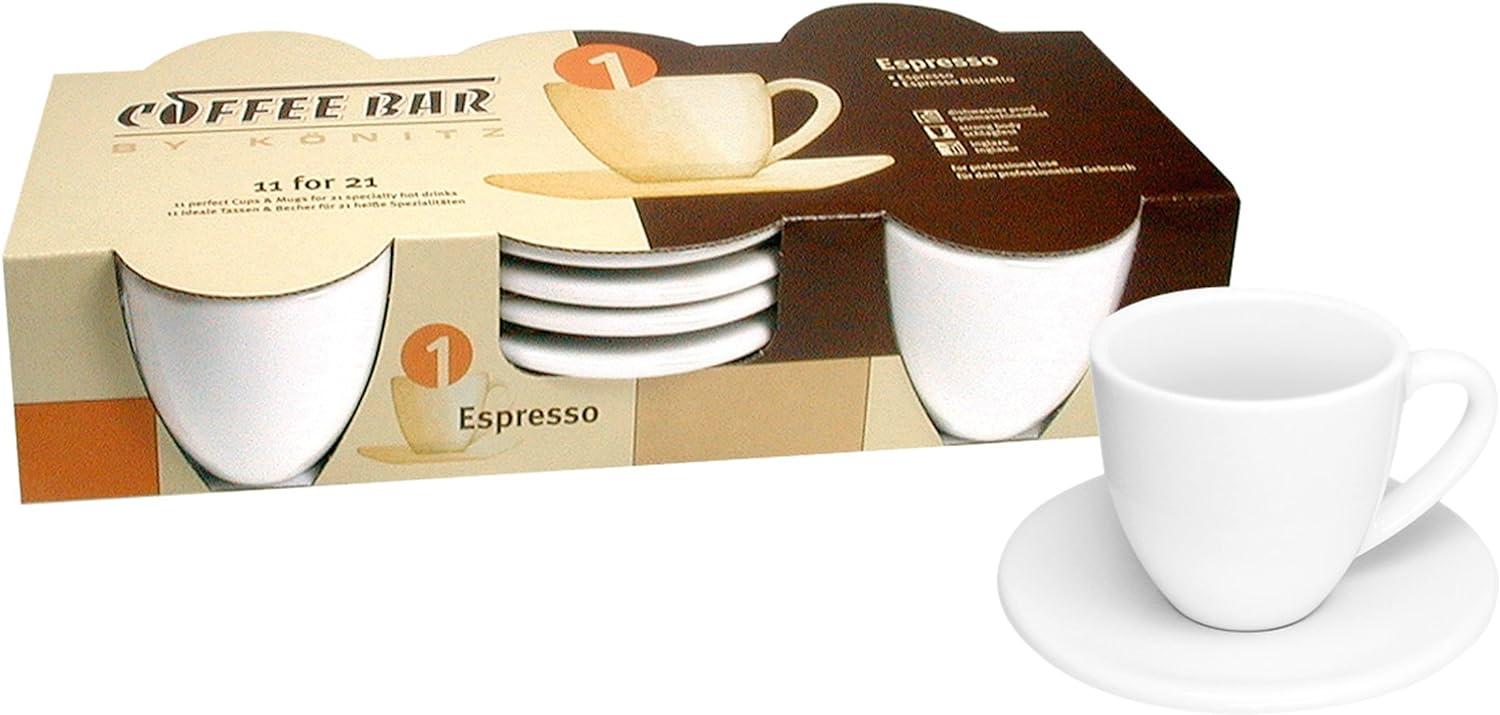 Könitz Coffee Bar Espresso, 8-tlg, Espressotasse, Tasse, Untertasse, Porzellan, 70ml, 1750010001 Bild 1