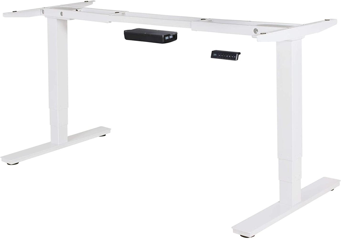 Elektrisch höhenverstellbares Tischgestell weiß Gestell mit Memory Funktion Bild 1