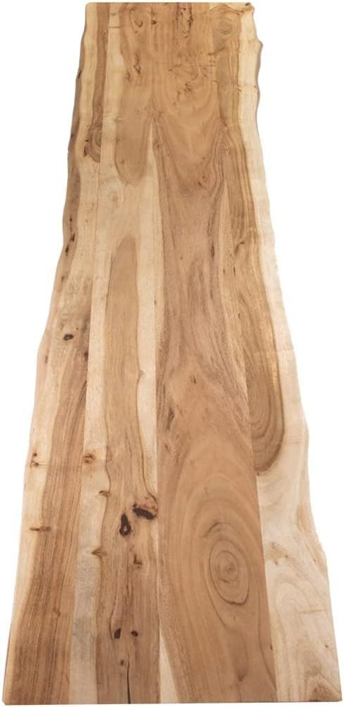 SAM Tischplatte 200x40 cm Curtis, Holzplatte aus Akazienholz massiv + naturfarben + lackiert, Baumkanten-Platte für Heimwerker, geeignet für Arbeitsplatten, Tische & Fensterbretter Bild 1