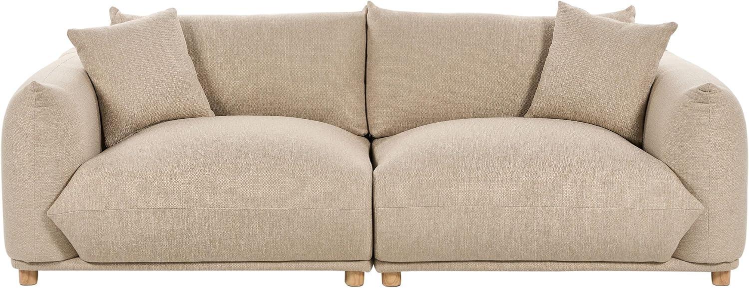 3-Sitzer Sofa hellbeige mit Kissen LUVOS Bild 1